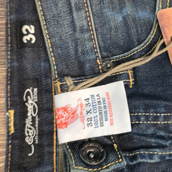 SOLD on M.ercari!!  Ed Hardy Signature Logo Tiger Denim Men Size 32W 34L NWT - Picture 8 of 9